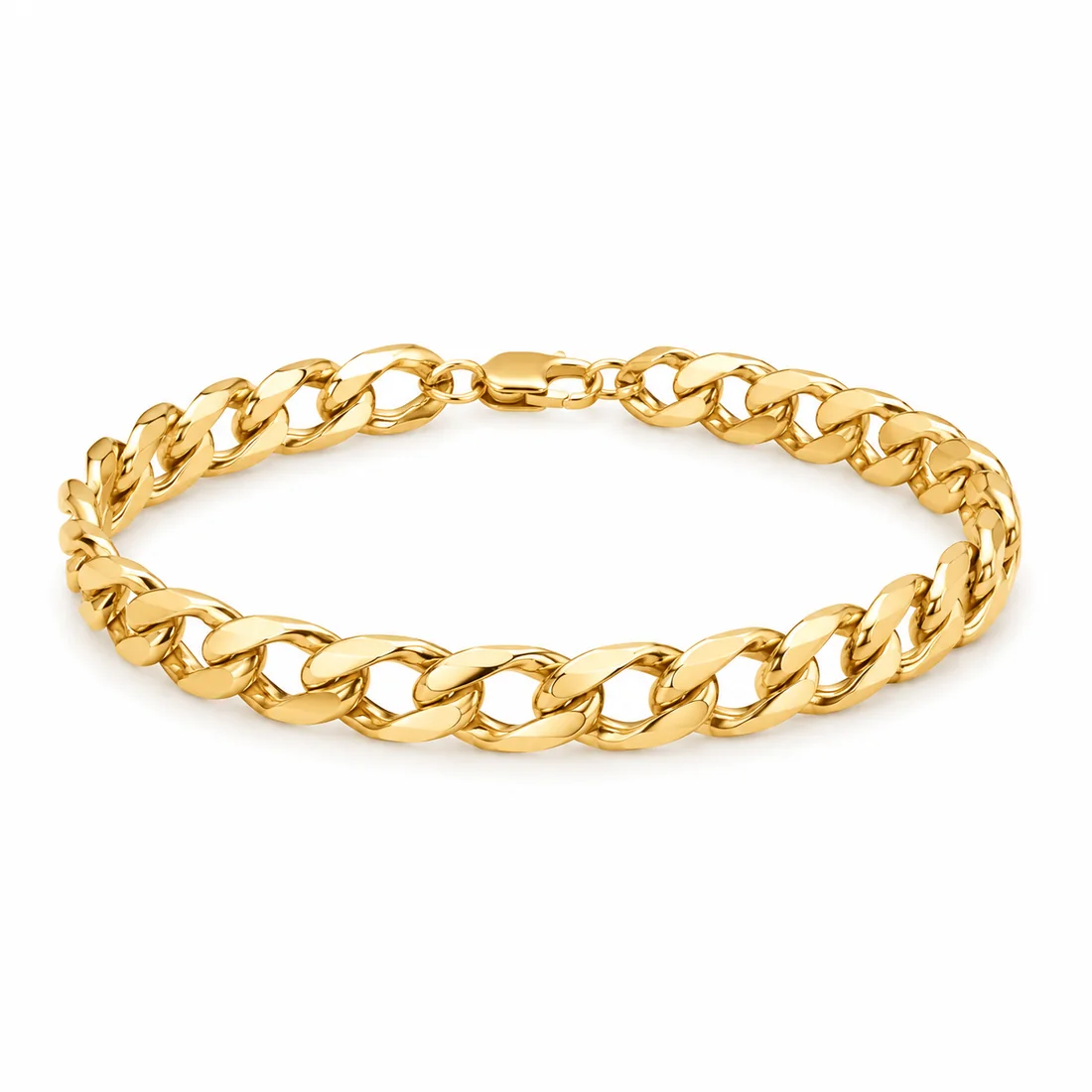 Bracciale groumette in oro giallo 18 kt su fondo avorio